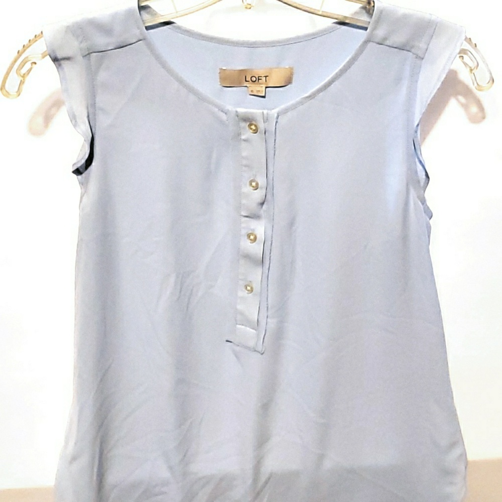 The Loft Baby Blue Sleeveless Blouse